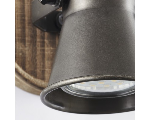 Wandspot, 1-lichts, HxB 13x9,5 cm, bruin/zwart