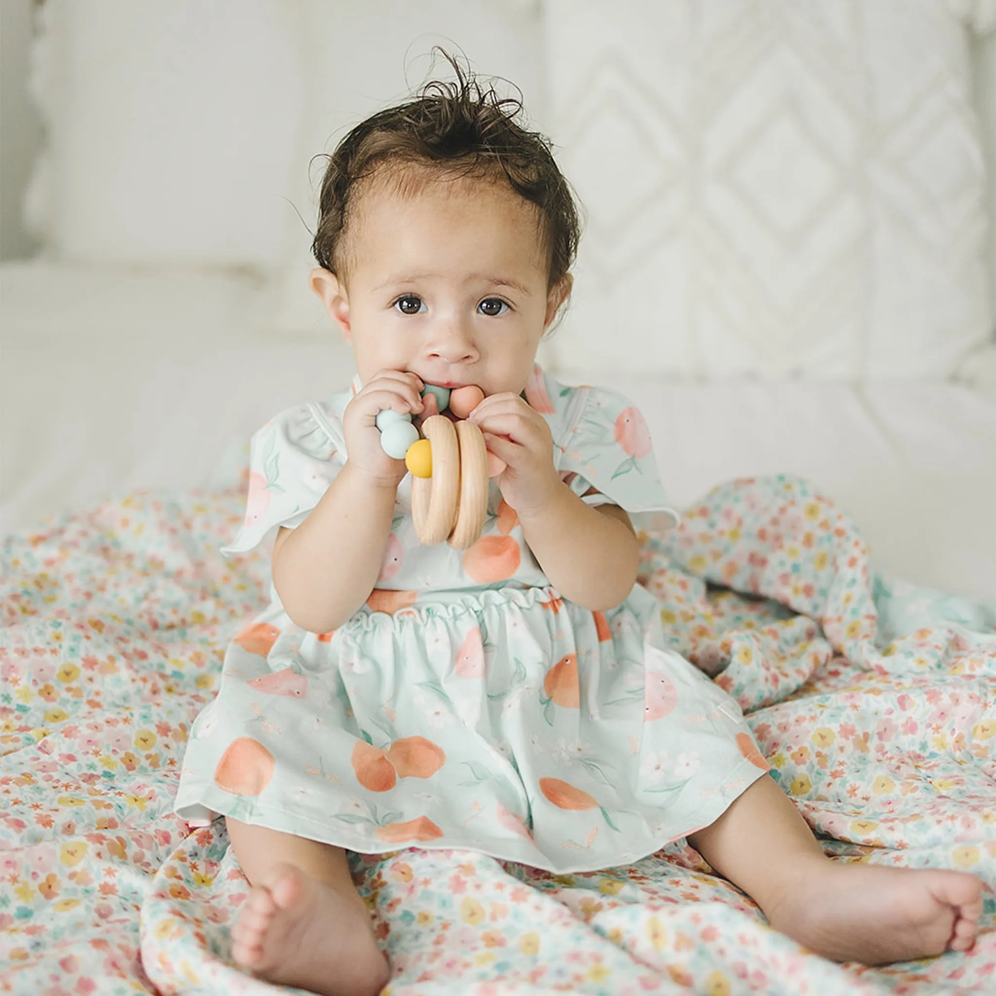 Loulou Lollipop Robe Pêches 0-24mois