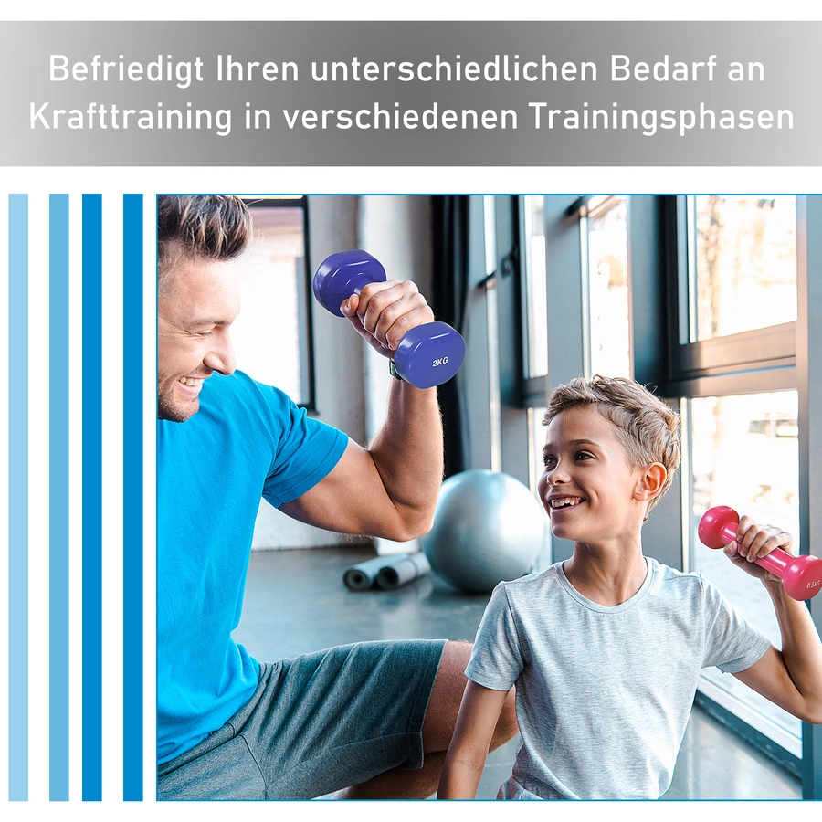 HOMCOM Hantelset mit Koffer bunt