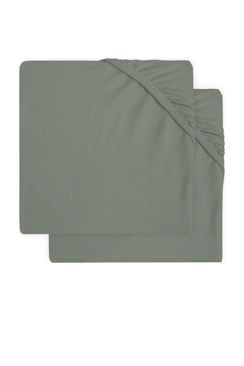 katoenen jersey ledikant hoeslaken 60x120cm - set van 2 Ash green