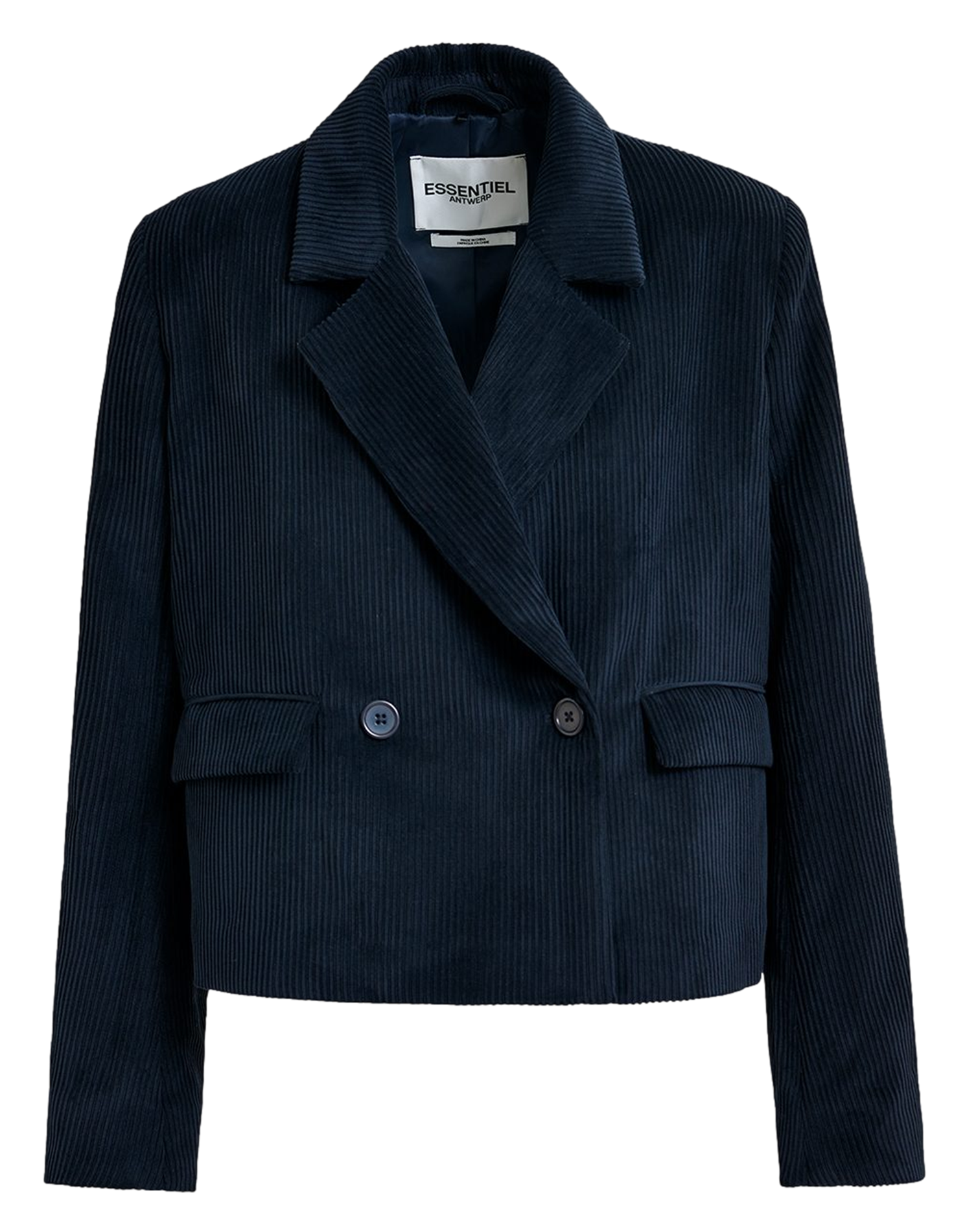 GRANARY - Blazer court en velours côtelé | Bleu