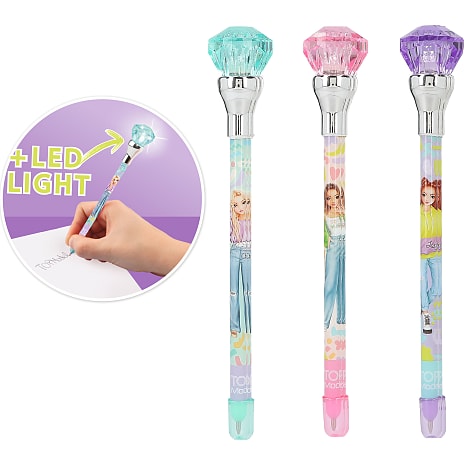 TOPModel kuglepen m. lys – flere varianter – assorteret