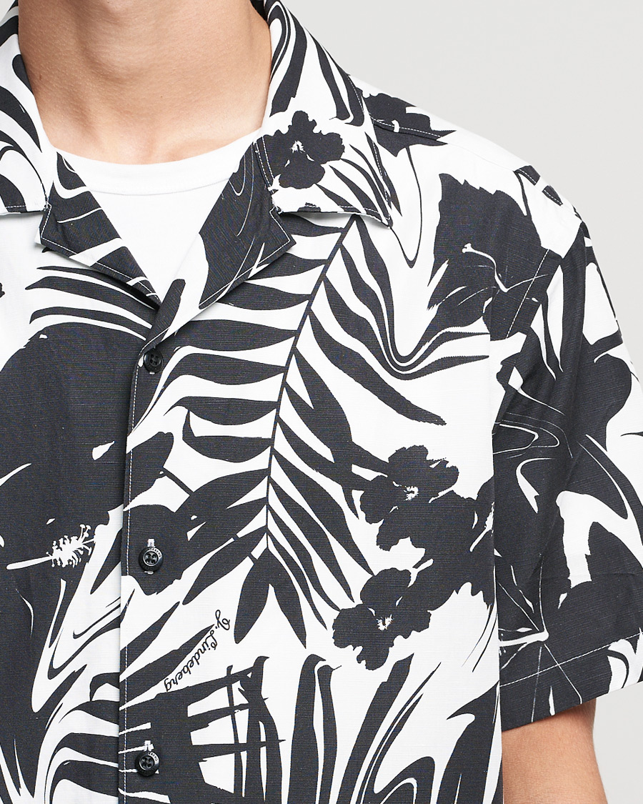J.Lindeberg Elio Hibiscus Print Short Sleeve Shirt White/Black