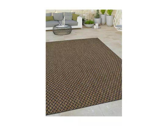 Tapis extérieur effet jute bicolore CARACAS 27 Noir 200*290