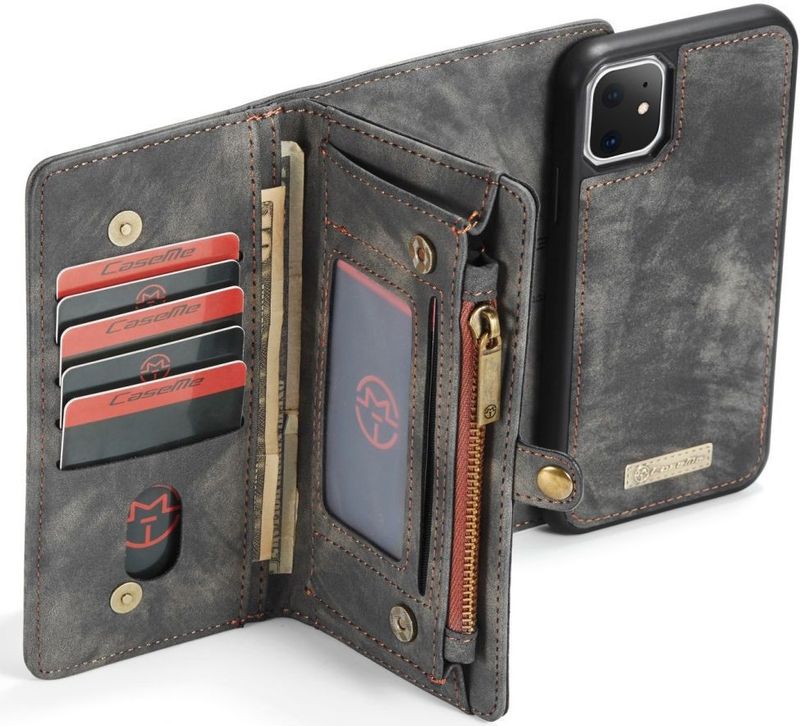 CaseMe - 008 - Hoesje - Zwart - Apple iPhone 11 - 2-in-1 Book Case en Back Cover