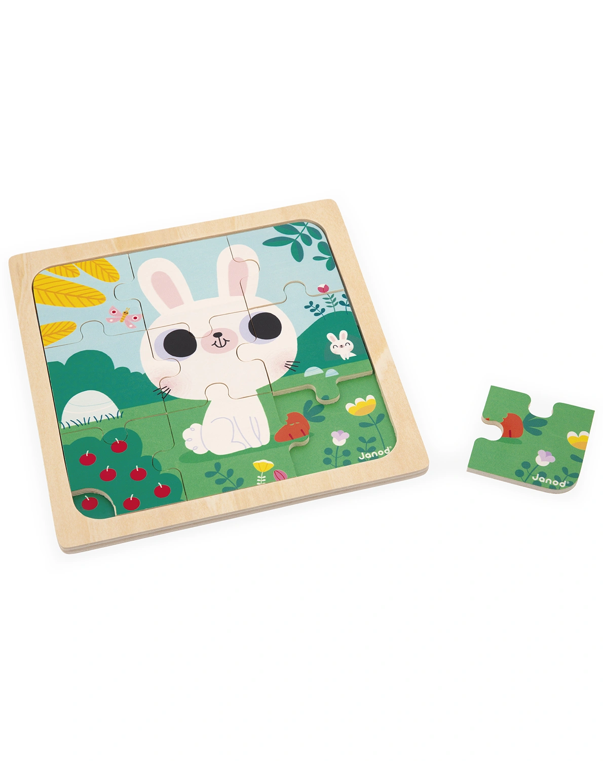 Holzpuzzle WEISSER HASE (9 Teile)