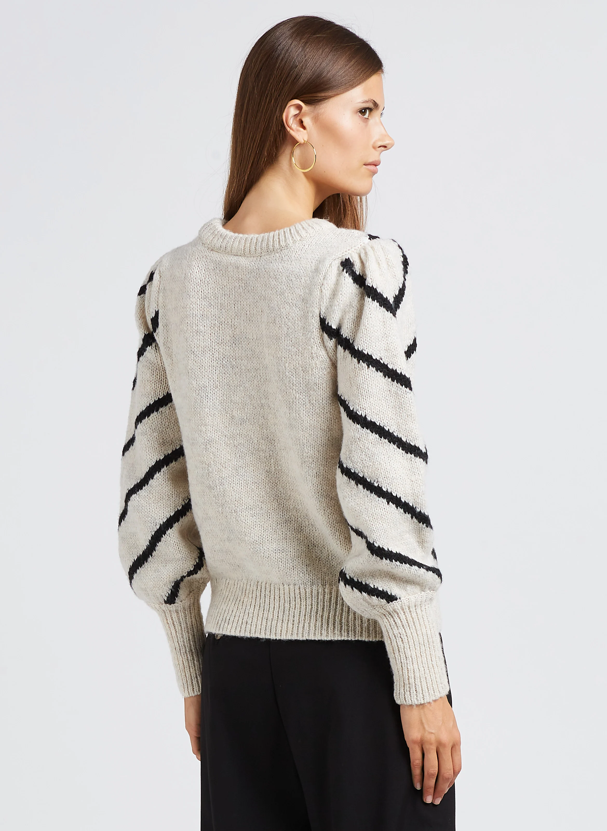 BRIELLE - Pull droit à col rond | Beige