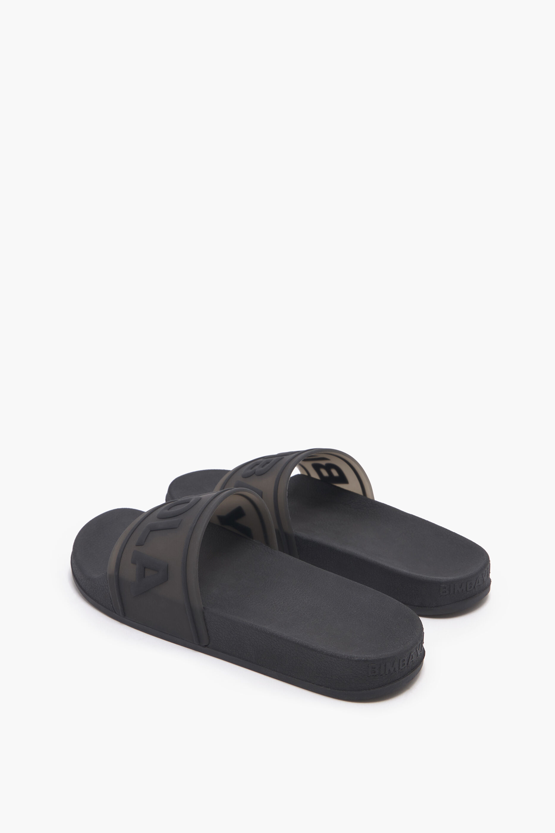 Chinelo de dedo com logotipo preto
