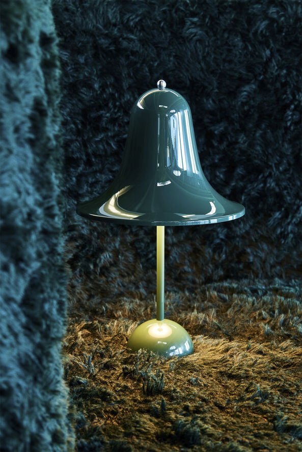 Verpan Pantop Ø18 Portable Table Lamp Dark green