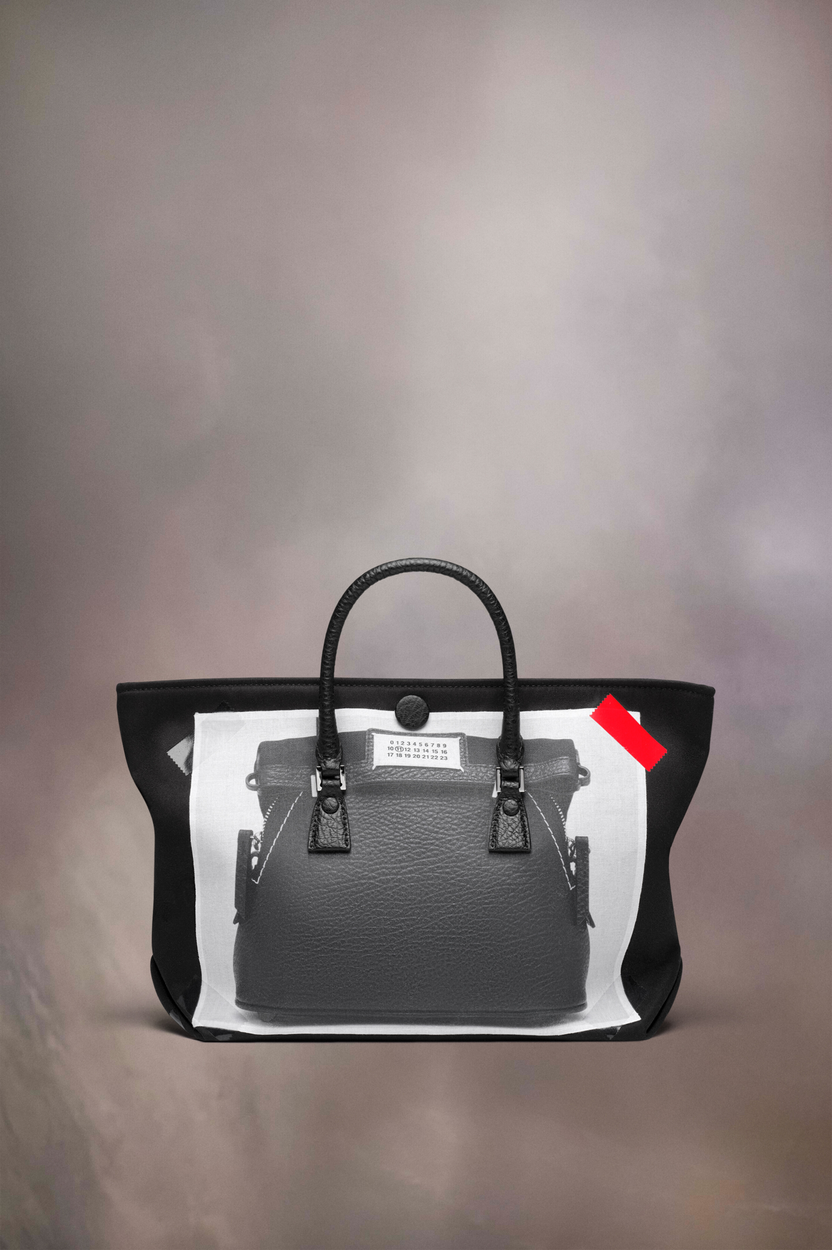 Sac cabas 5AC trompe l'oeil micro noir Noir