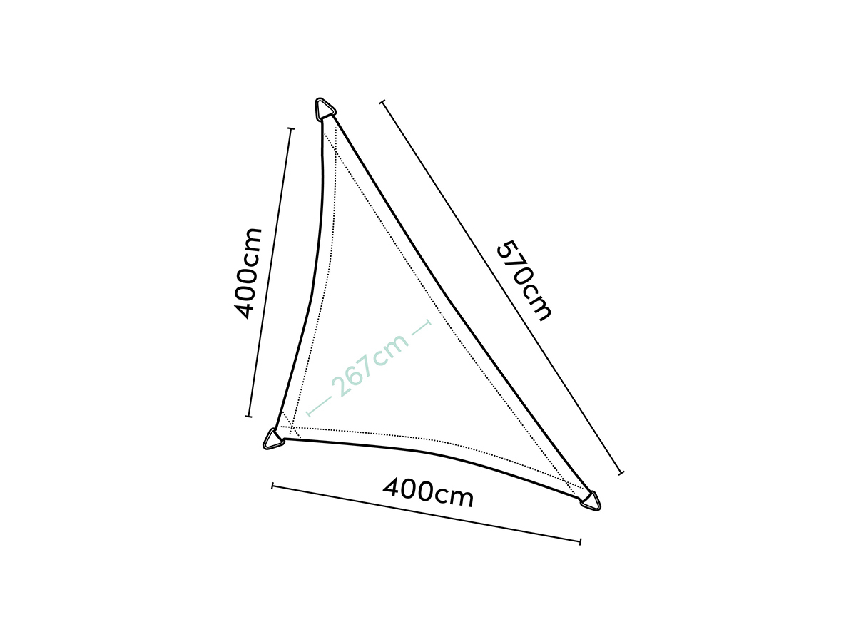 Platinum Coolfit 5,7 x 4,0 x 4,0 m 90° schaduwdoek - Olive