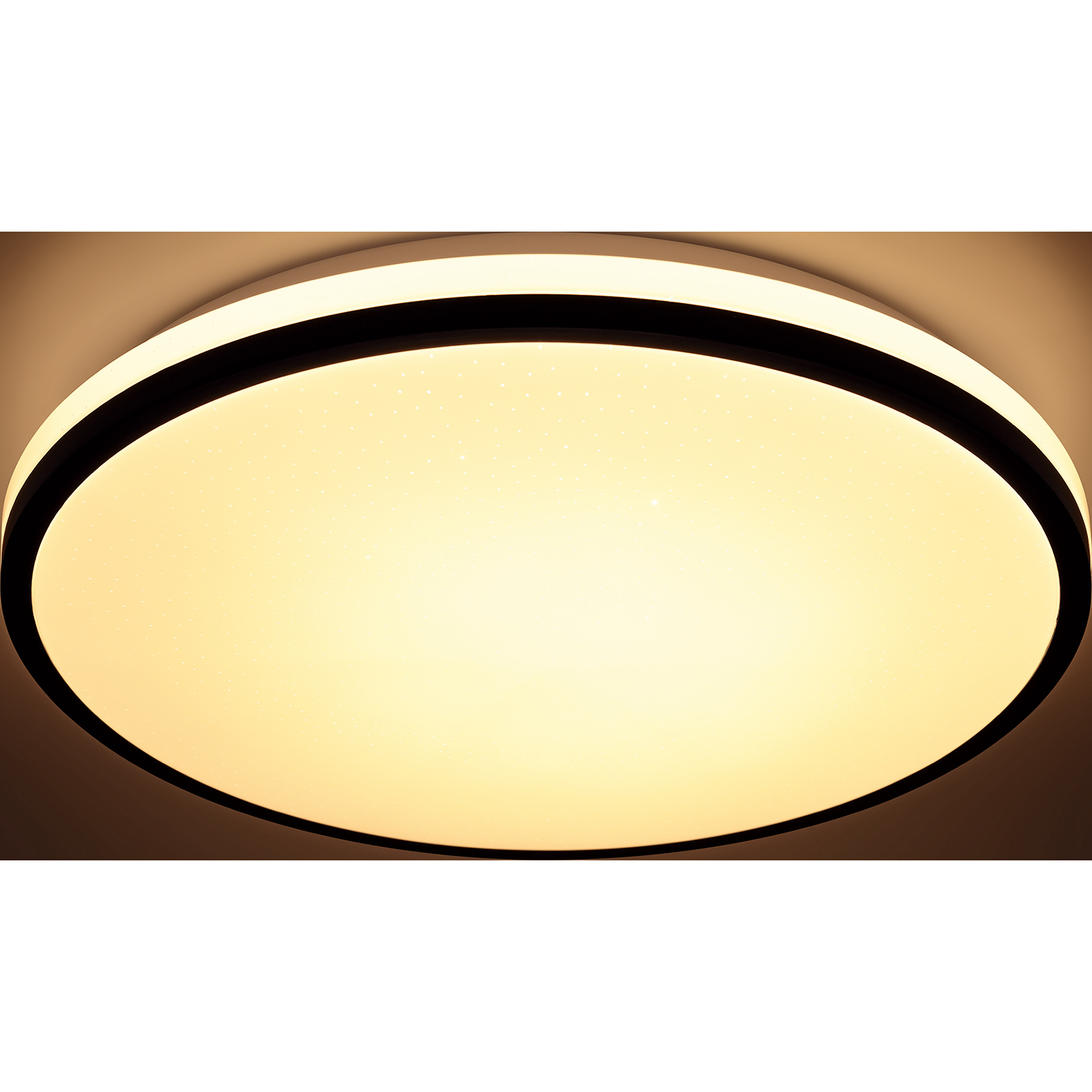 LAMPURA LED-Deckenleuchte - weiß-schwarz - mit Fernbedienung