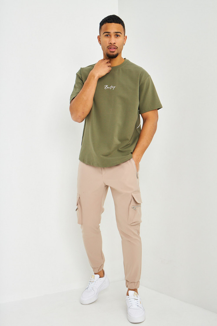 T-shirt kaki à inscriptions blanches Brentiny