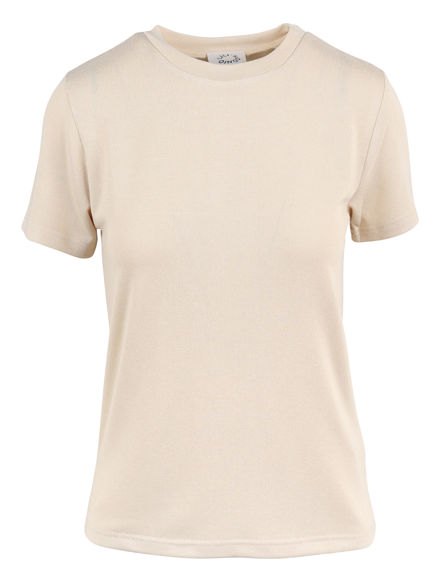 Tee-shirt col rond| Beige
