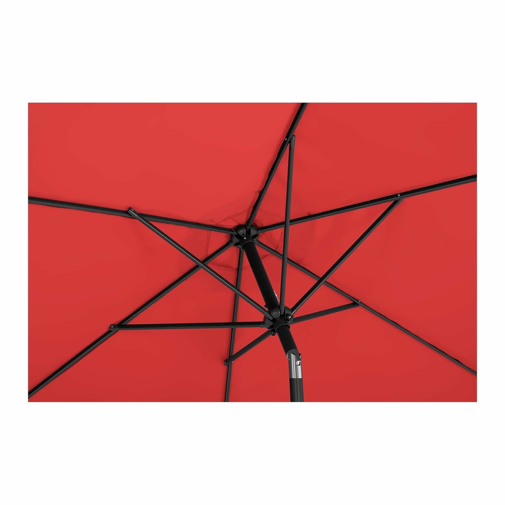 Parasol de terrasse hexagonal diamètre 270 cm inclinable rouge