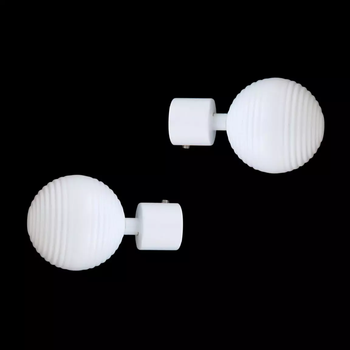 Lot de 2 embouts tringle (D20 mm) Jim Globe Blanc