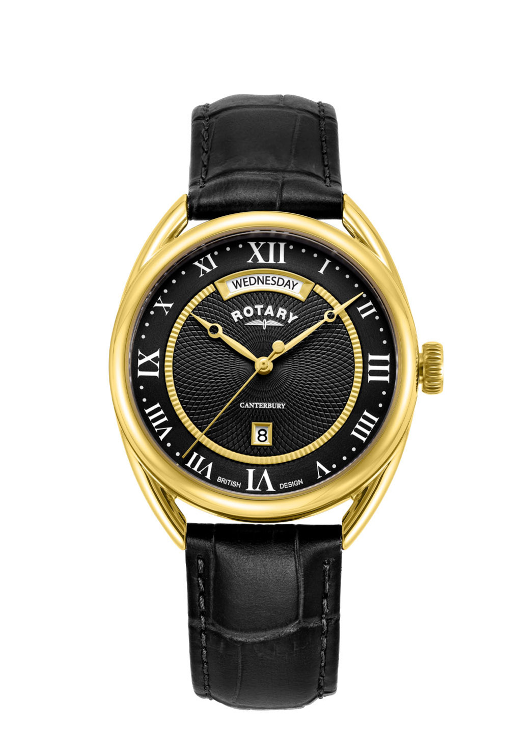 Rotary Quartz-Herrenuhr mit Lederband