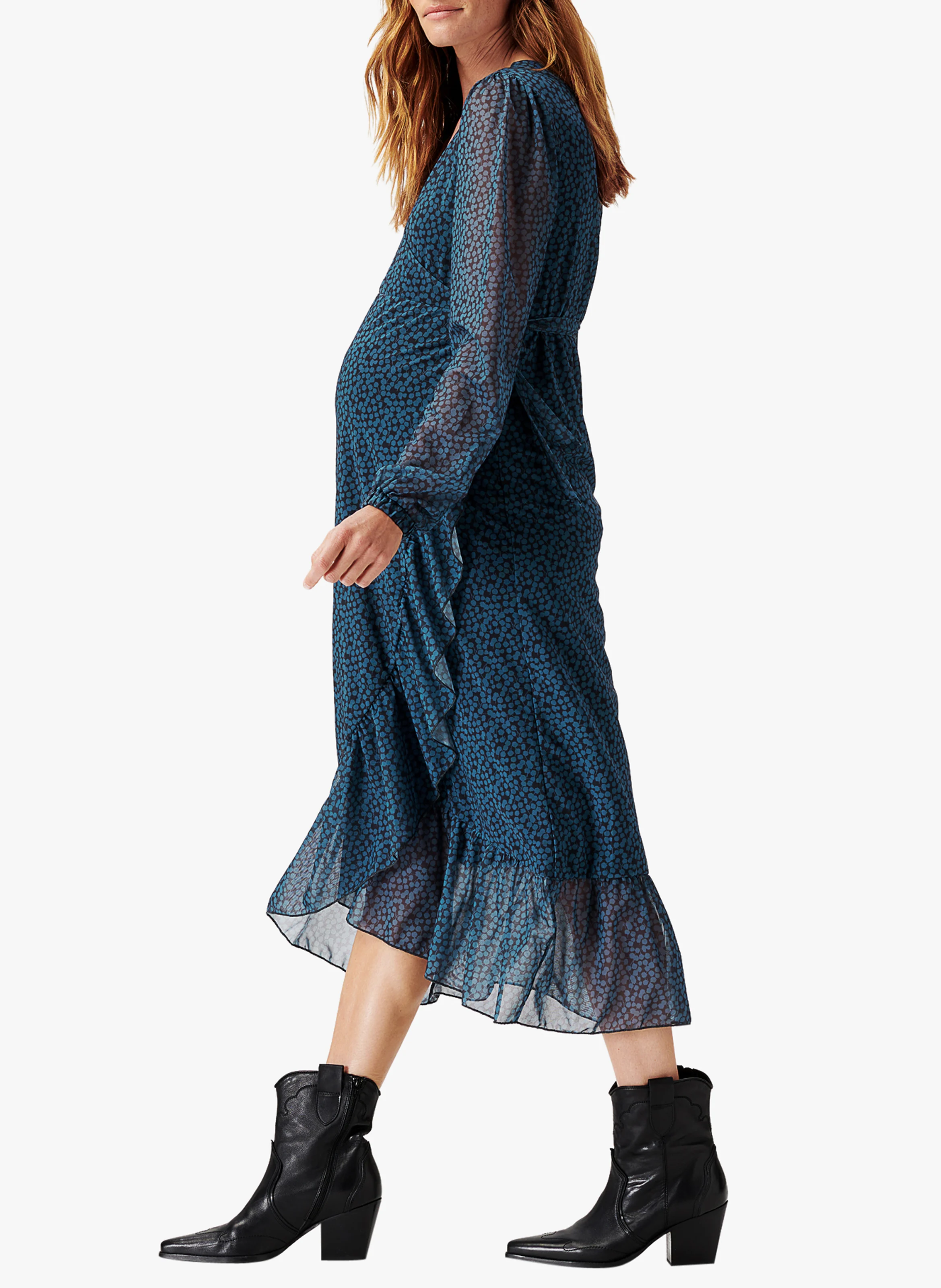 OLATHE - Robe de grossesse et d'allaitement à pois | Bleu