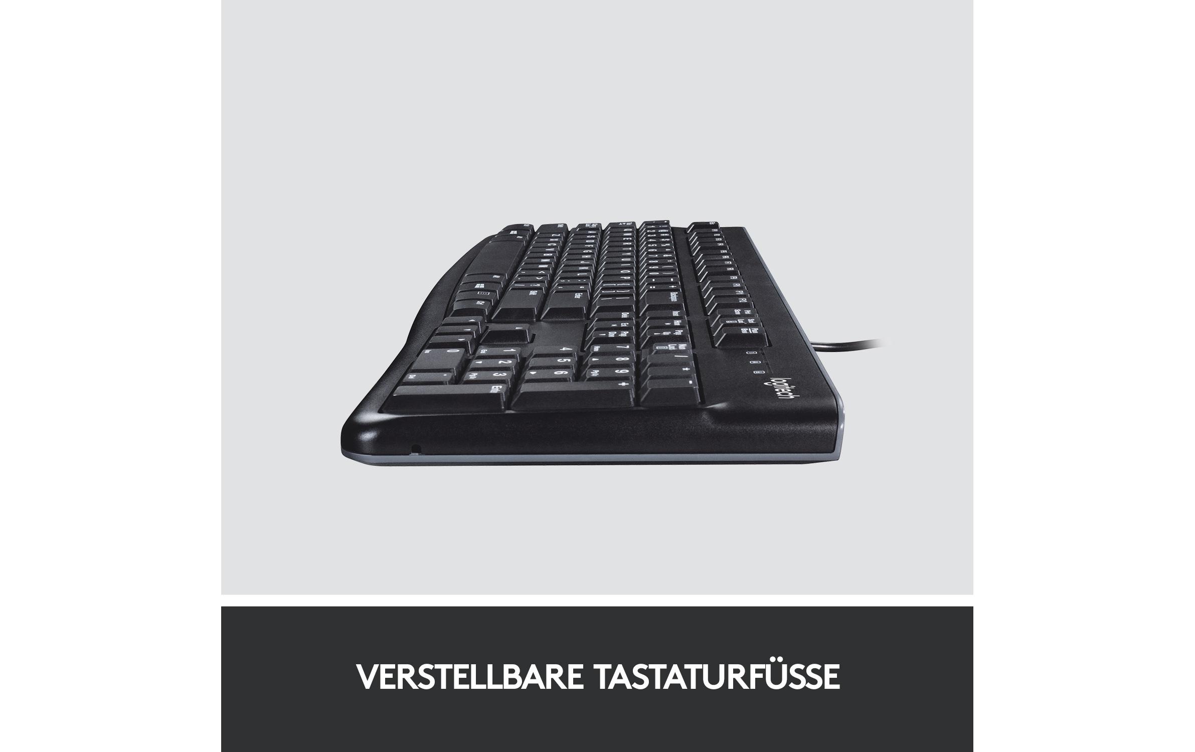 Tastatur K120 CH-Layout, kabelgebundenSpritzwassergeschützte Tastatur in voller Grösse die Komfort und Design vereint