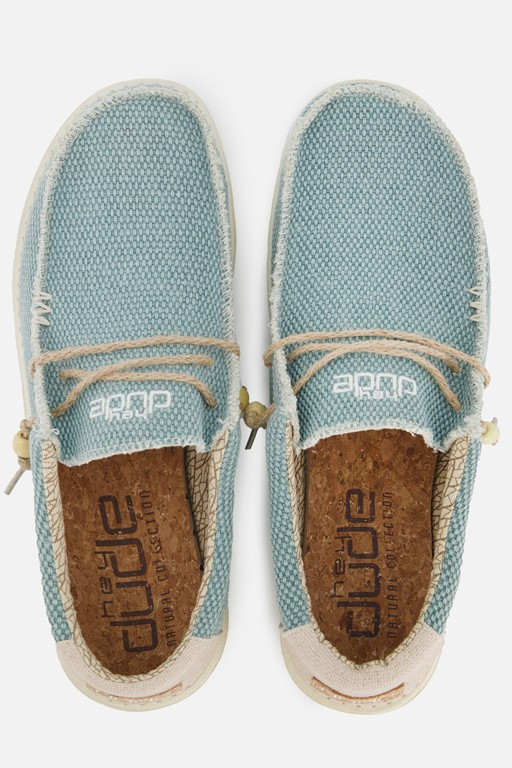 HEYDUDE Wally Braided Instappers blauw Canvas