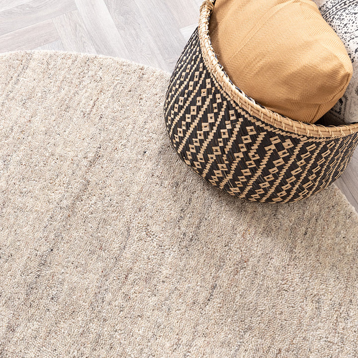 Rond Berber vloerkleed - Aicha Taupe | Comfortabel