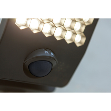 LUTEC wandlamp Atlantis donkergrijs 14W warm wit licht met bewegingssensor
