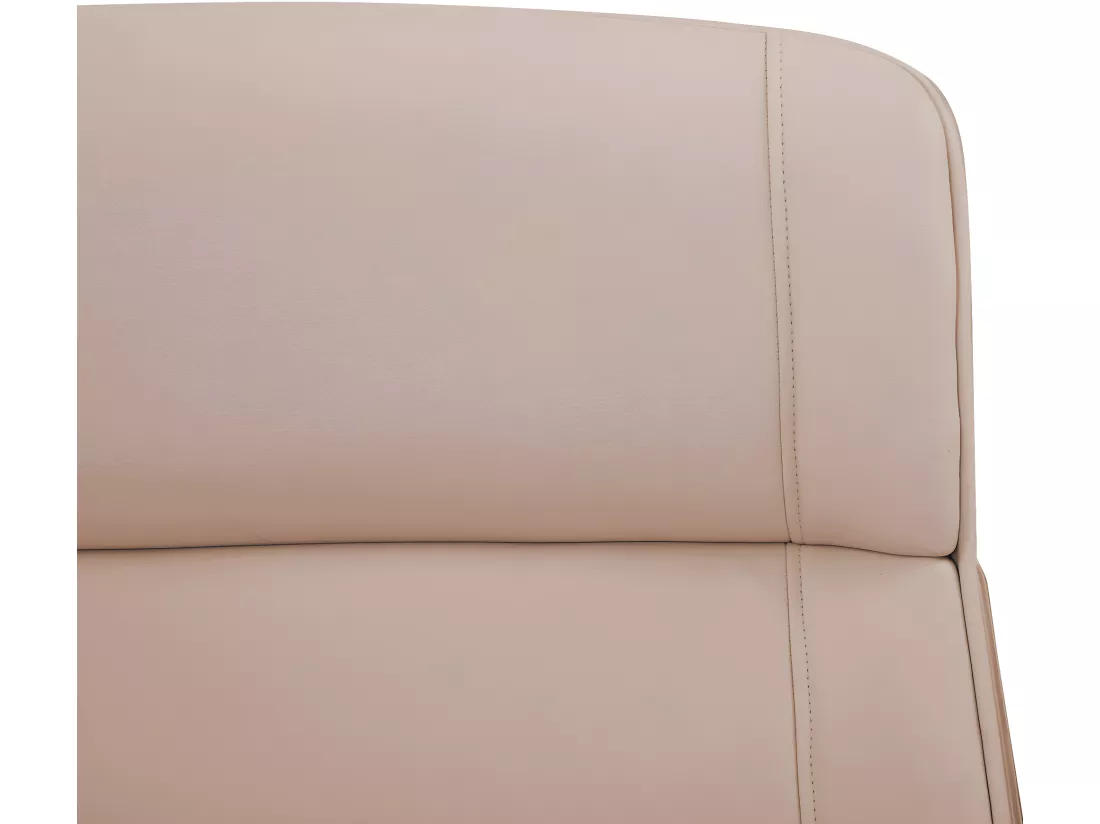 Fauteuil de bureau Varel - Bois naturel - Crème110.00