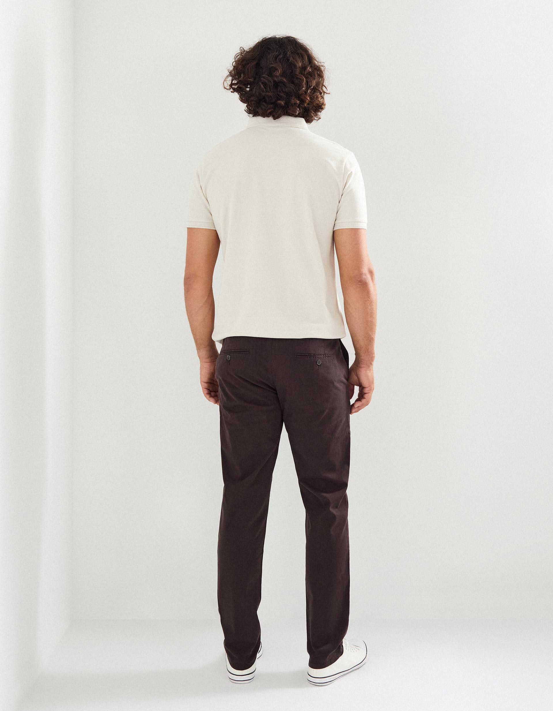 Calças Chino Slim, Homem, Castanho Escuro