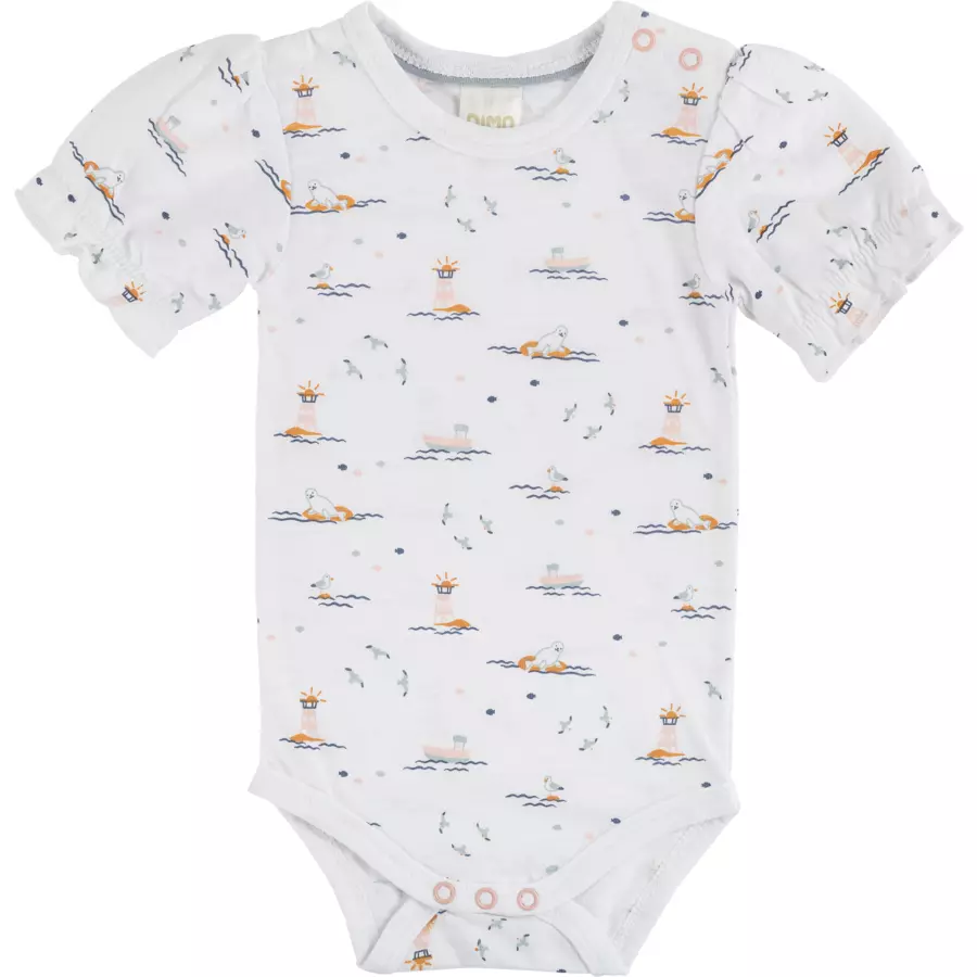 Dimo-Tex Body Allover-Print weiß Rüschen