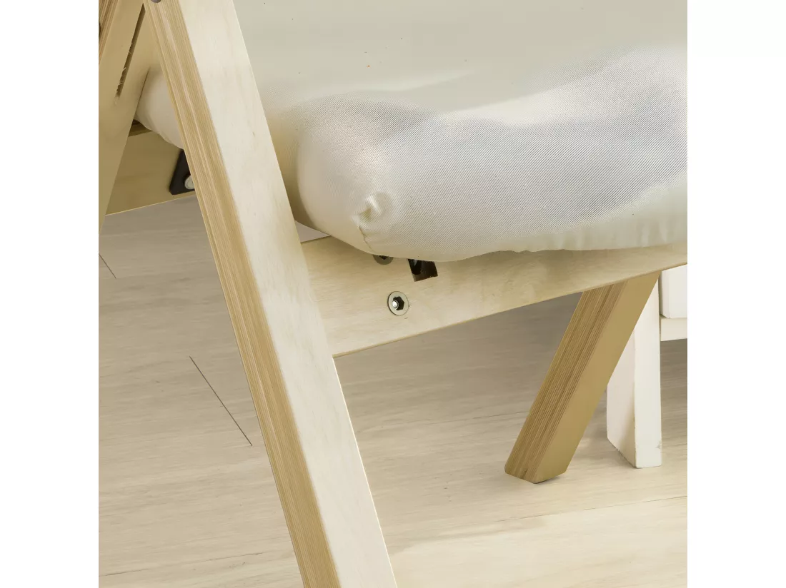 Chaise pliante en bois avec assise rembourrée, Chaise pliable pour Cuisine, Bureau FST40-W SoBuy