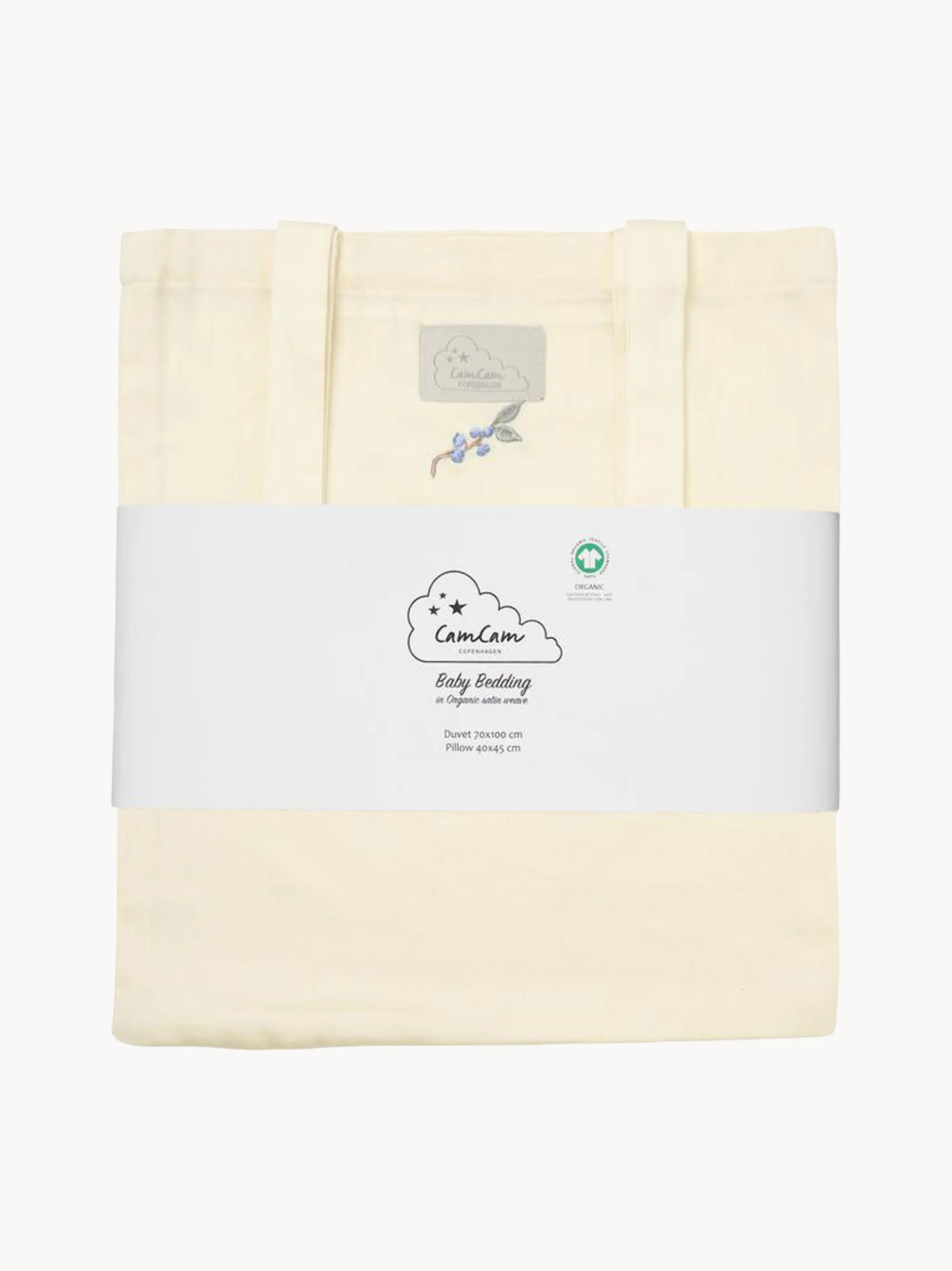 Babybedtextielset Blueberries van katoensatijn