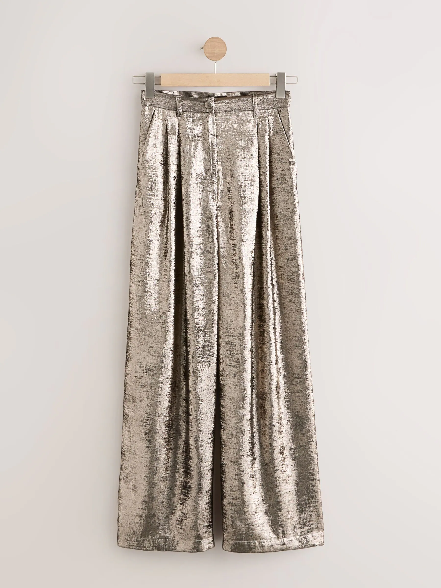 Champagne-goud - Metallic Broek met zeer wijde pijpen