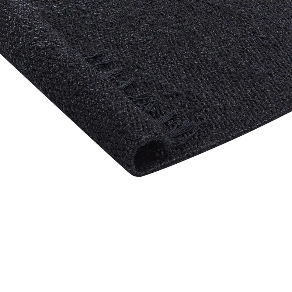 SINANKOY - Loper tapijt - Zwart - 80 x 300 cm - Jute