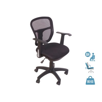 Fauteuil de bureau PHOENIX - accoudoirs fixes - noir