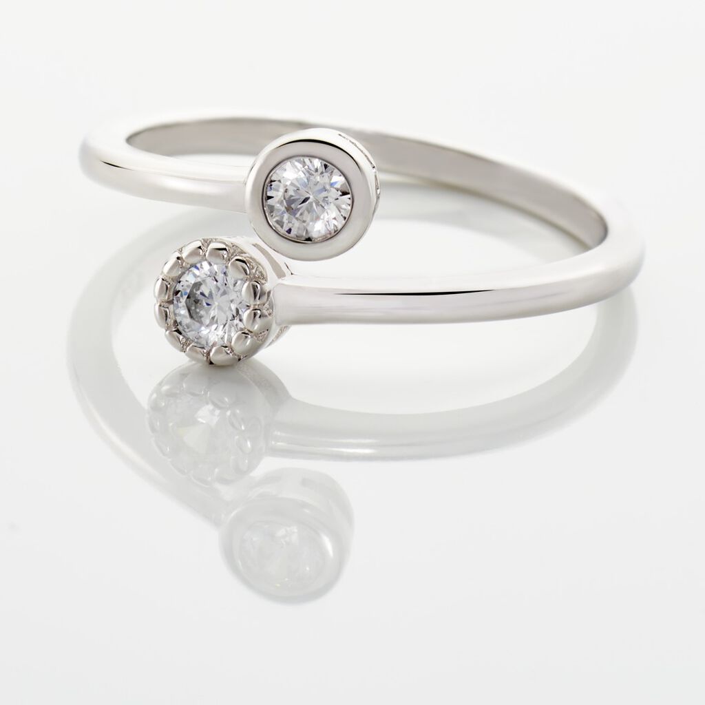 Bague Ajustable Mechte 1 Argent Blanc Oxyde De Zirconium