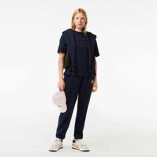 T-shirt oversize en coton broderie Tennis T-Shirts - Bleu - Lacoste - Femme