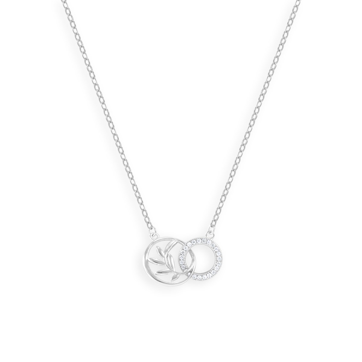 Collier en argent 925 rhodié avec oxydes de zirconium