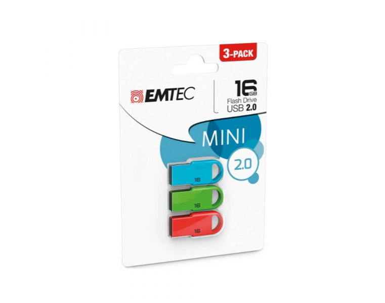 MEMÓRIA USB EMTEC PACK 3 UNIDADES 16GB E150509