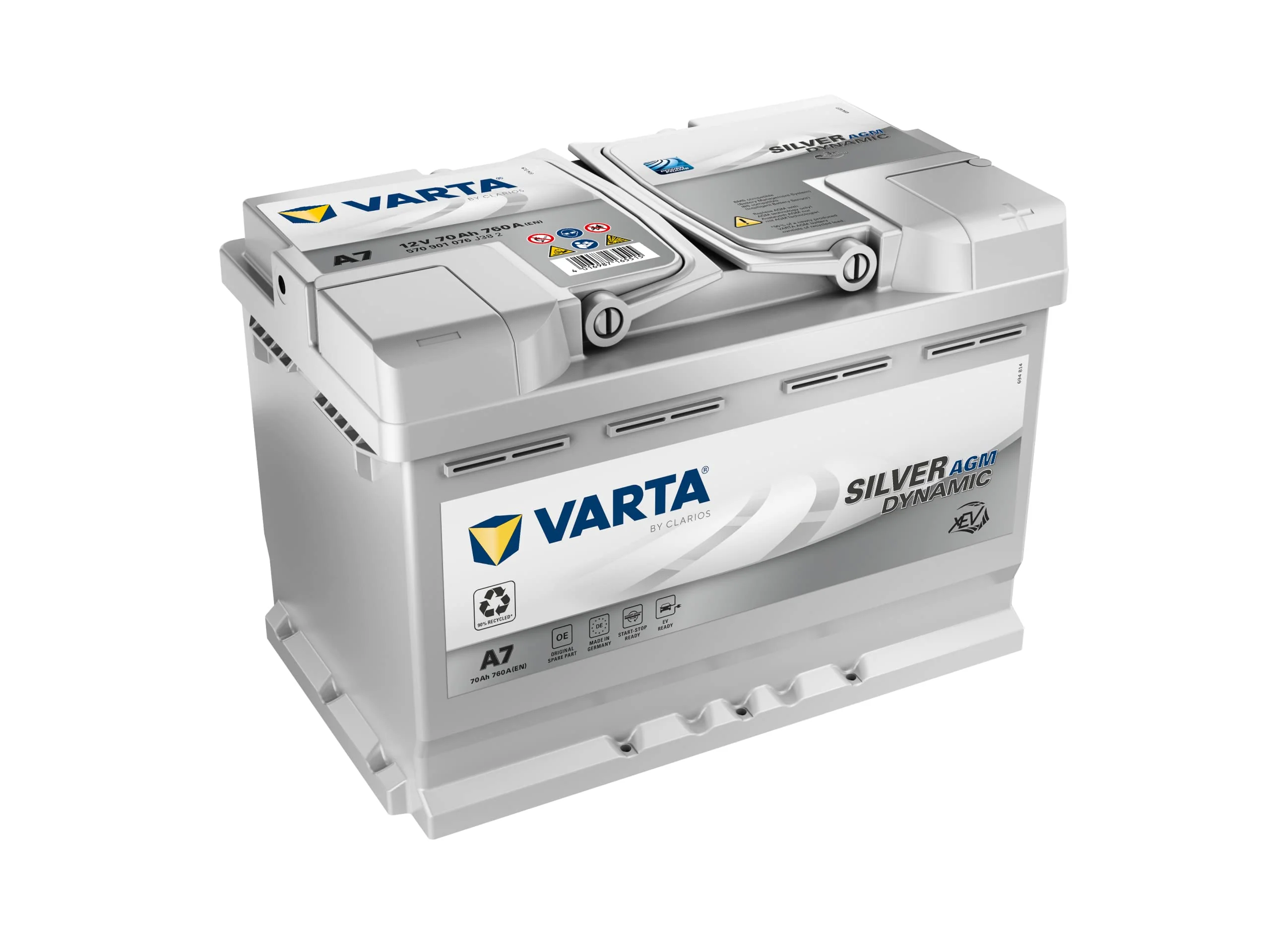Batterie de démarrage XEV Varta Silver Dynamic AGM L3 A7 12V 70Ah / 760A 570901076
