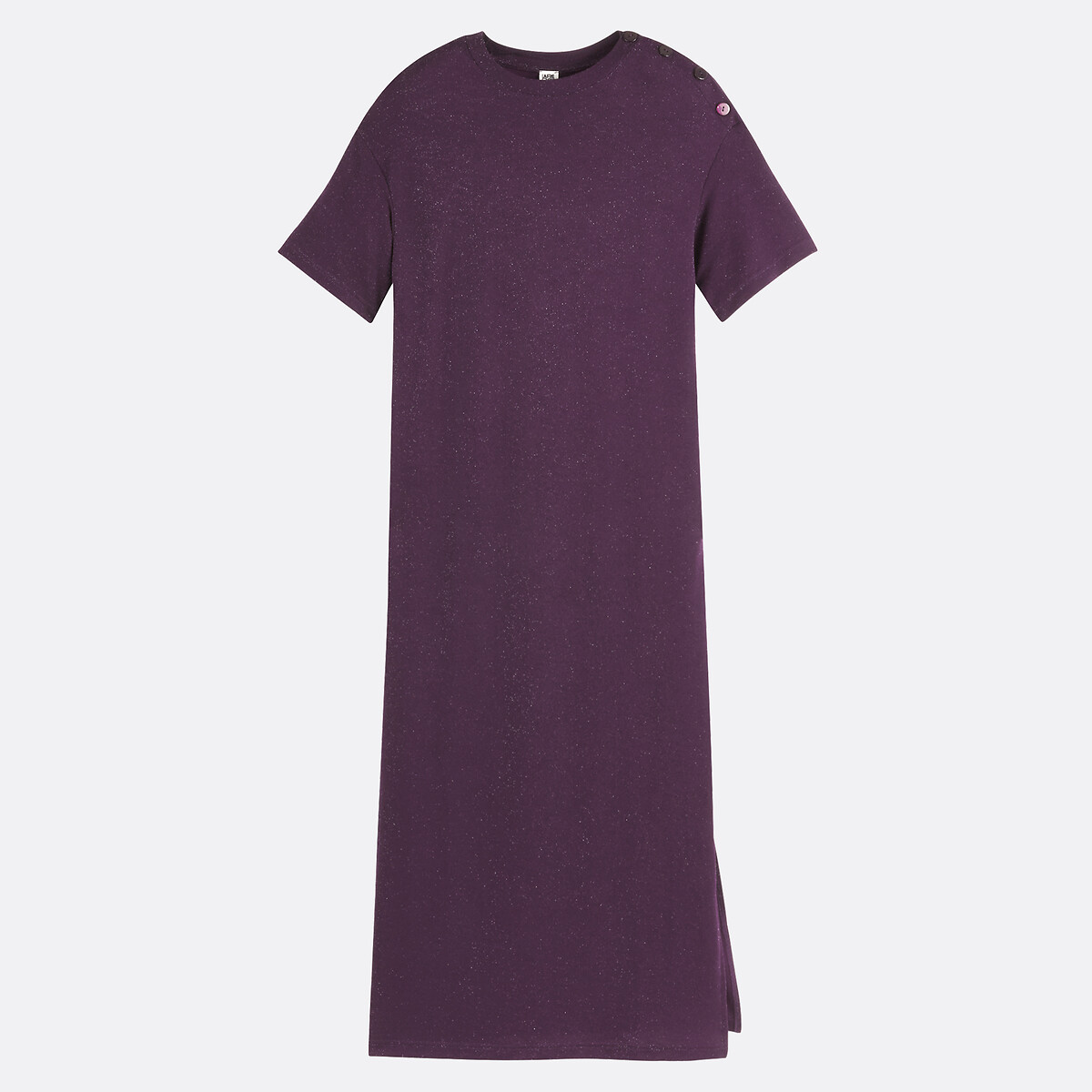 COLEÇÃO LA REDOUTE<br>Vestido reto com lantejoulas, longo, com mangas curtas