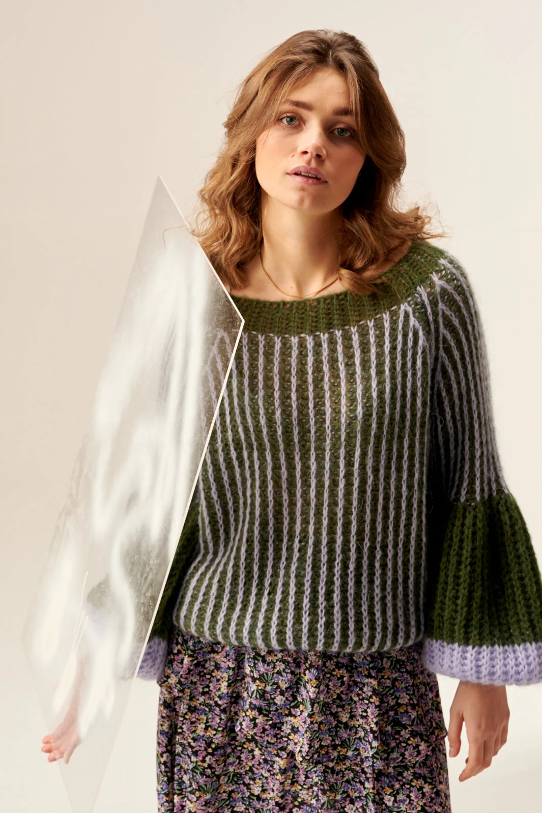 Noella Liana Knit Sweater army lilac