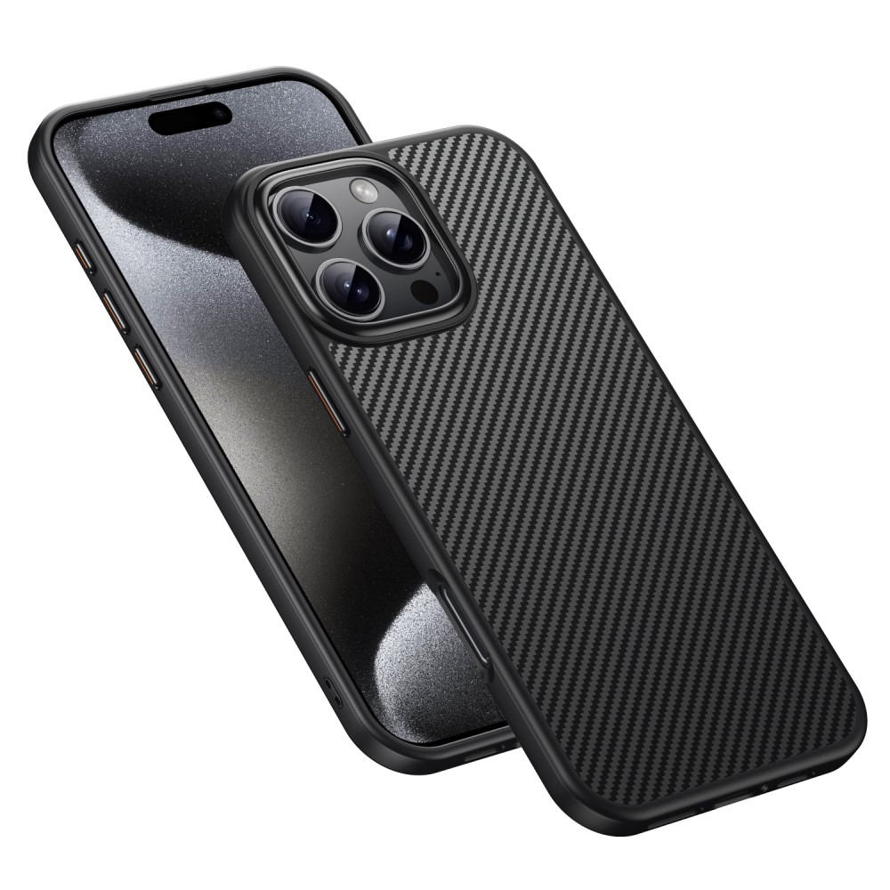 iPhone 16 Pro MagSafe Hardcase Hülle im Carbon Look - Schwarz