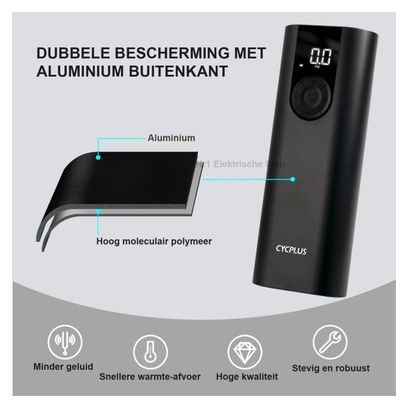 pompe à vélo électrique-pompe à air pompe à vélo électrique compresseur 5200 mAh (2x 2600mAh) pneu de vélo à pompe à air rechargeable