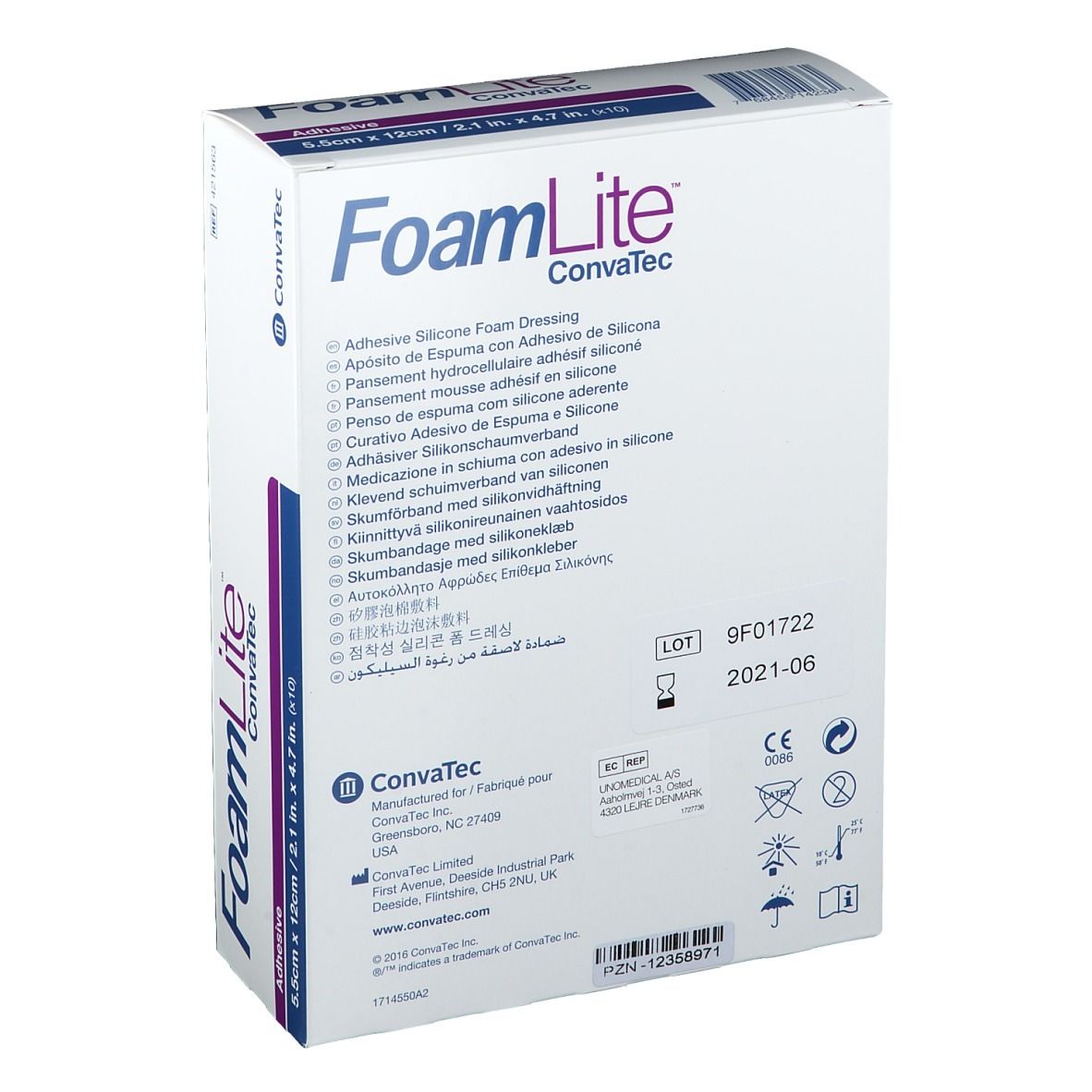 Foam Lite ConvaTec Adhesive 5,5 x 12 cm