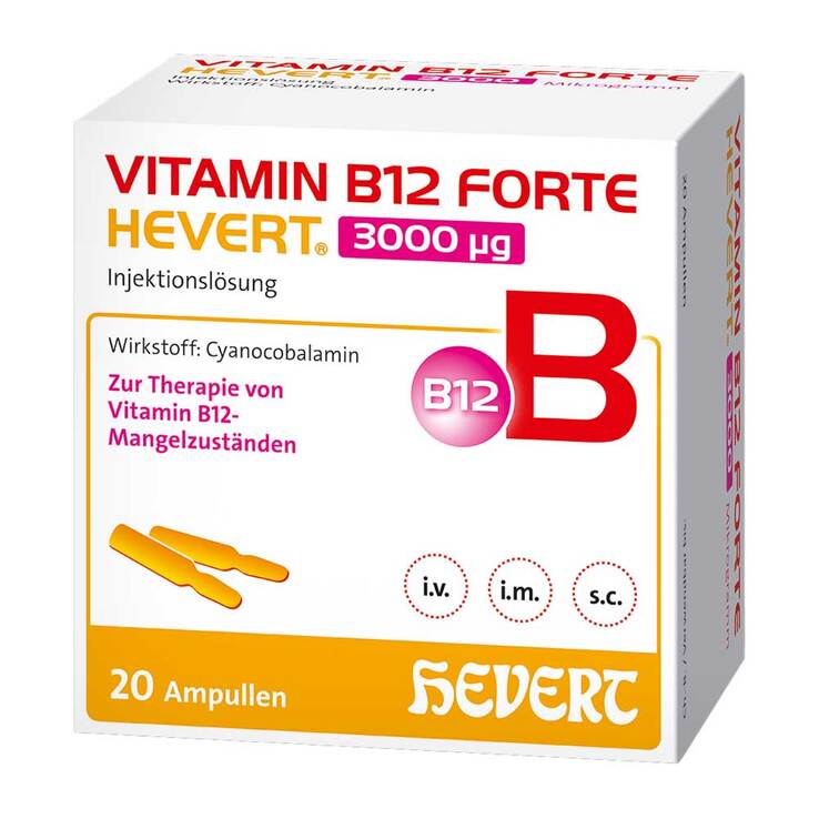 Vitamin B12 Forte Hevert 3000 µg Injektionslösung Ampulle , 20X2 ml