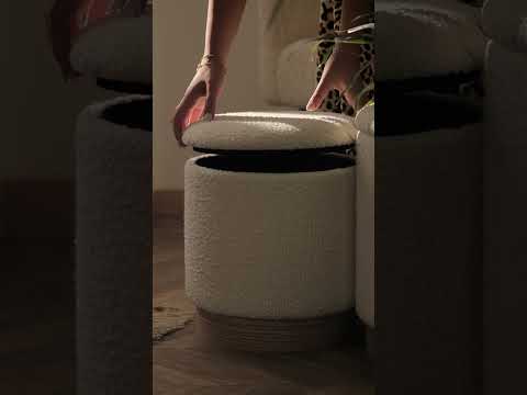 2er Set Sitzhocker mit Stauraum Orchide