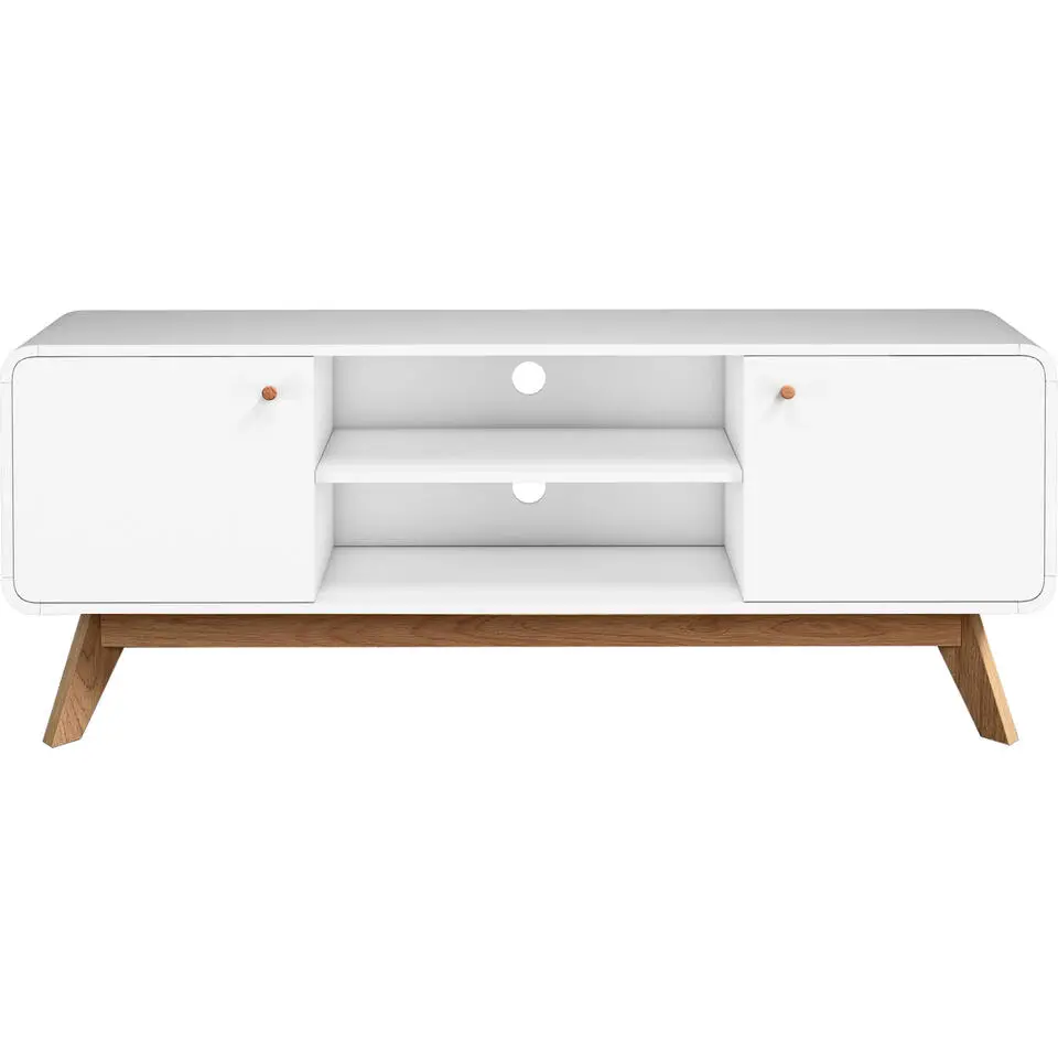 Cassie - TV-meubel met 2 witte spaanplaatdeuren