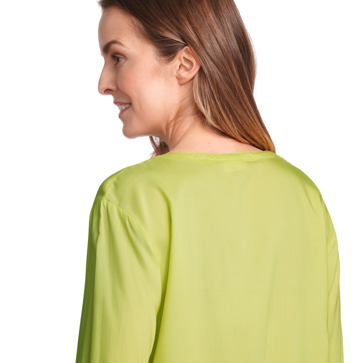Gina Benotti Damen Bluse mit Turn-up-Ärmeln limette