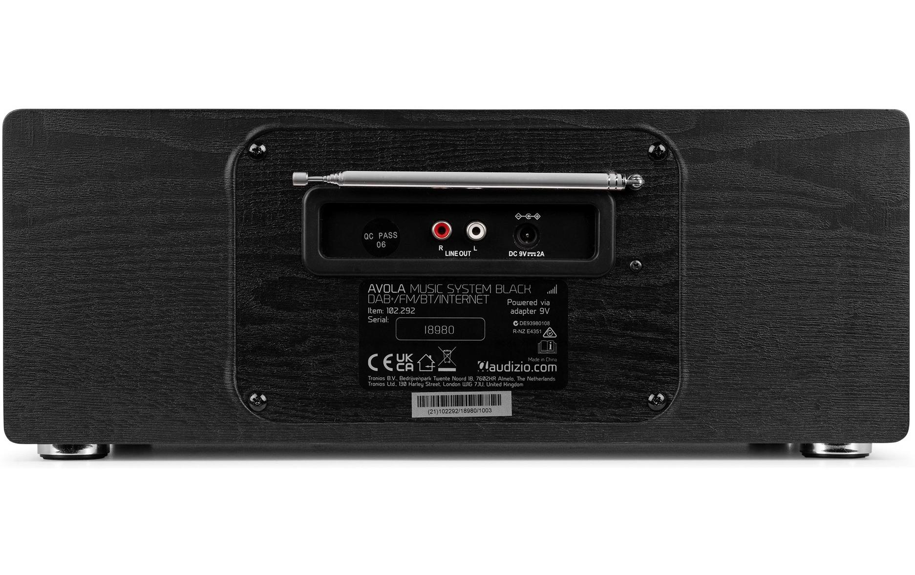 DAB+ Radio Avola Schwarz<br>DAB+ Radio mit CD Spieler, Internet Radio und Bluetooth