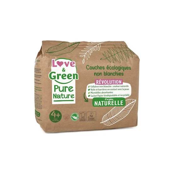 Couches écologiques Pure Nature Eco Label   T4+   de               Love & Green
